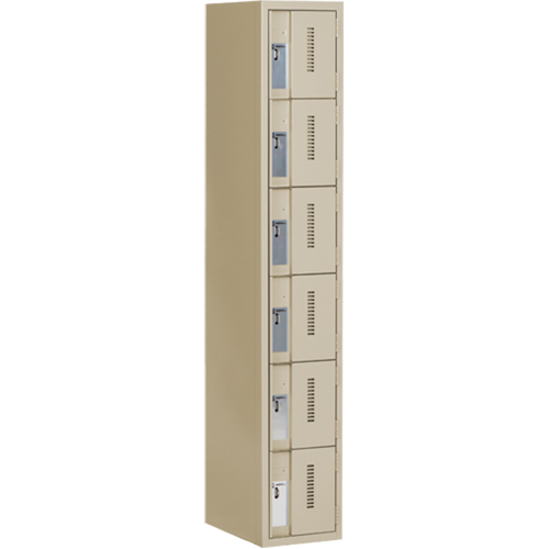 Casiers robustes Concorde, 6 niveaux, 12" x 18" x 72", Acier, Beige, Soud&eacute; (assembl&eacute;) R.M.G. Prévention
