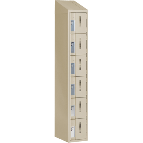 Concorde Heavy-Duty Lockers, 6 -tier, 12" x 18" x 78", Steel, Beige, Welded (Assembled) R.M.G. Prévention
