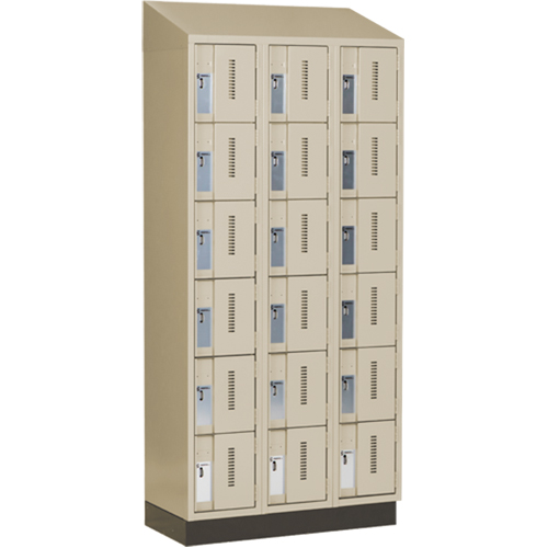Concorde Heavy-Duty Lockers, 6 -tier, Bank of 3, 36" x 18" x 82", Steel, Beige, Welded (Assembled) R.M.G. Prévention