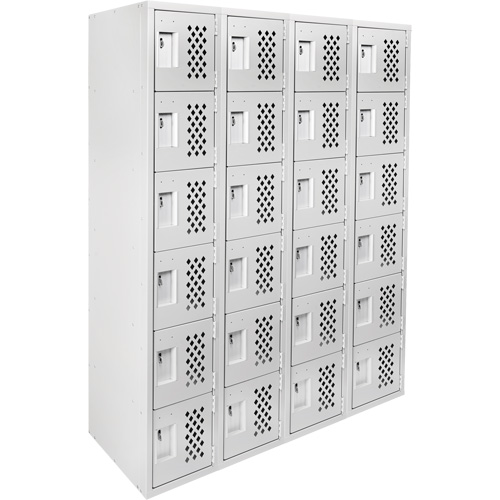 Clean Line Lockerettes, 6 -tier, Bank of 4, 18" x 72" x 12", Steel R.M.G. Prévention