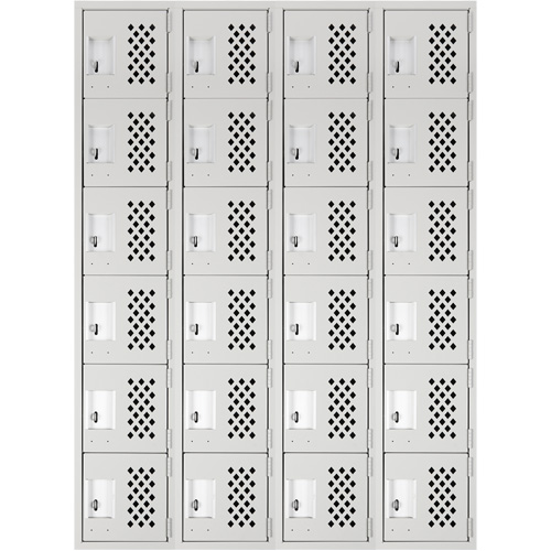 Clean Line Lockerettes, 6 -tier, Bank of 4, 18" x 72" x 12", Steel R.M.G. Prévention