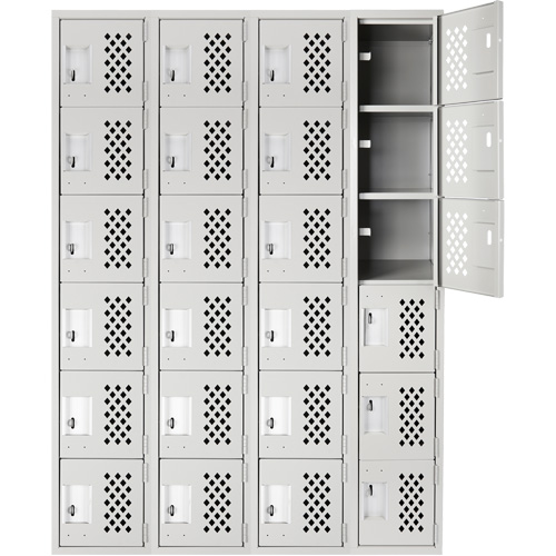 Clean Line Lockerettes, 6 -tier, Bank of 4, 18" x 72" x 12", Steel R.M.G. Prévention