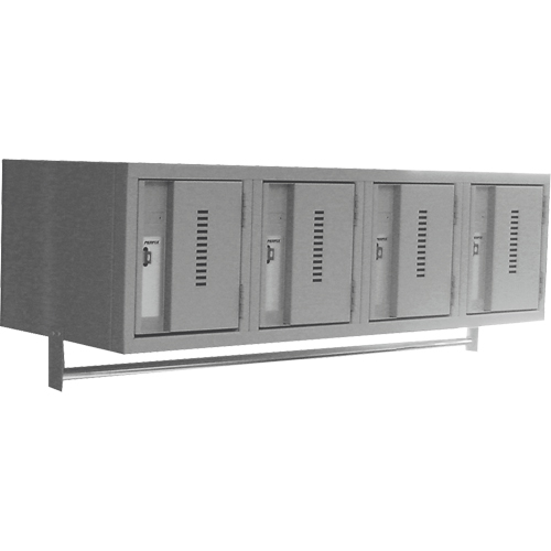 Wall Hung Lockers - Heavy Duty, Bank of 4, 18" x 12" x 12", Steel R.M.G. Prévention