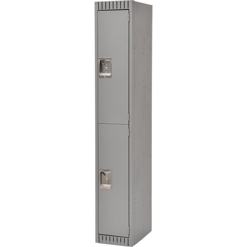 Lockers, 2 -tier, 12" x 18" x 72", Steel, Grey, Knocked Down R.M.G. Prévention