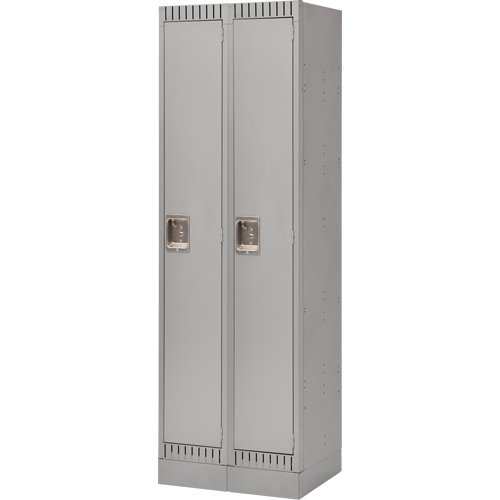 Lockers, Bank of 2, 24" x 18" x 76", Steel, Grey, Knocked Down R.M.G. Prévention