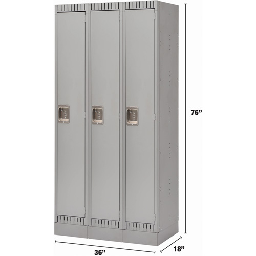Casiers, Bloc de 3, 36" x 18" x 76", Acier, Gris, D&eacute;mont&eacute; R.M.G. Prévention