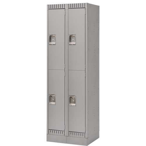 Casiers, 2 niveaux, Bloc de 2, 24" x 18" x 76", Acier, Gris, D&eacute;mont&eacute; R.M.G. Prévention