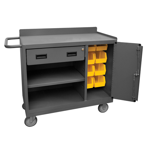 Armoire d'&eacute;tabli mobile, Acier Surface R.M.G. Prévention