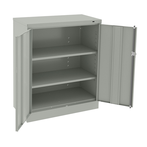 Armoire &agrave; hauteur de comptoir, Acier, 2 Tablettes, 42" h x 36" la x 18" P, Gris p&acirc;le R.M.G. Prévention