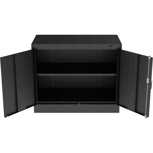 Standard Desk-High Cabinet, Steel, 30" H x 36" W x 18" D, Black R.M.G. Prévention