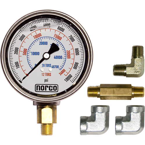 Hydraulic Gauge with Fittings, 4" , Bottom Mount, Analogue R.M.G. Prévention