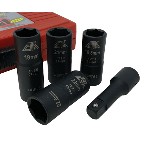 Flip Socket Kit, 5 Pieces, 1/2" Drive Size R.M.G. Prévention