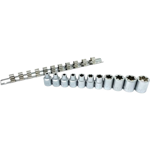 Flat-Cut E-"Star" Socket Set, 11 Pieces, 3/8" Drive Size R.M.G. Prévention