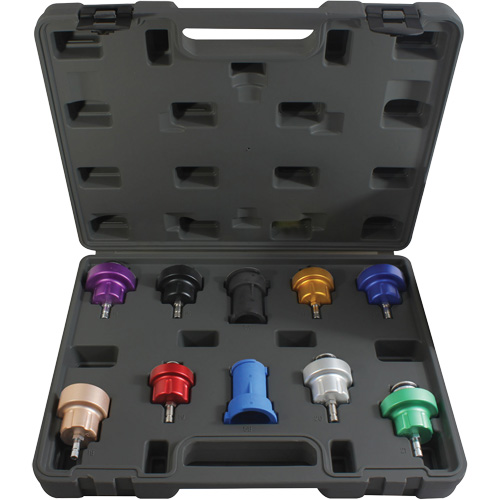10-Piece Cooling System Pressure Test Adapter Kit R.M.G. Prévention