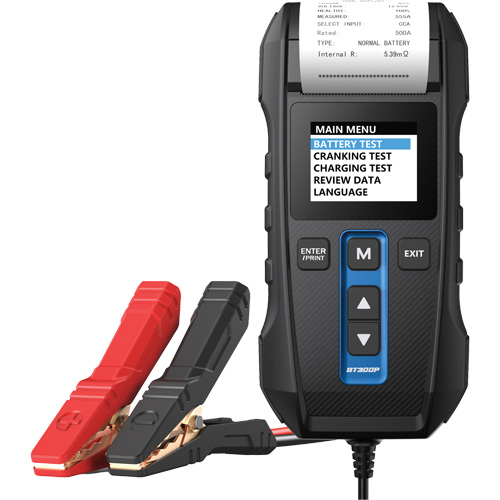Testeur de batterie, de charge et de d&eacute;marrage BT300P avec imprimante R.M.G. Prévention
