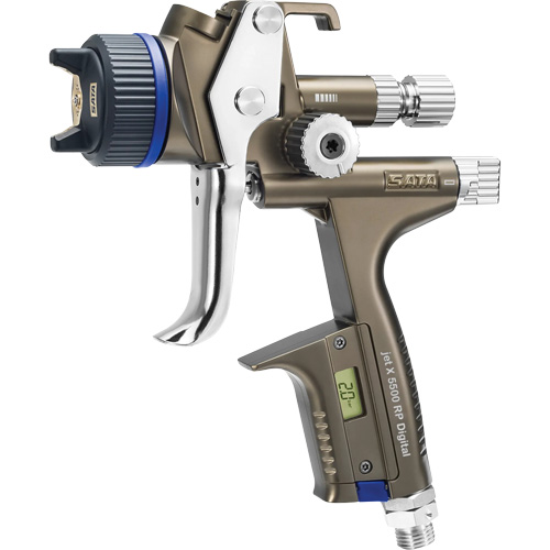 Pistolet de peinture de premi&egrave;re qualit&eacute; pour peinture automobile avec psi num&eacute;rique X5500 RP 1,3 O RPS D, Entr&eacute;e d'air 1/4" NPT, 10,24 pi³/min, Capacit&eacute; 0,6 L/0,9 L, 0,17 psi R.M.G. Prévention