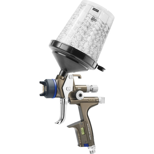 Pistolet de peinture de premi&egrave;re qualit&eacute; pour peinture automobile avec psi num&eacute;rique X5500 RP 1,3 O RPS D, Entr&eacute;e d'air 1/4" NPT, 10,24 pi³/min, Capacit&eacute; 0,6 L/0,9 L, 0,17 psi R.M.G. Prévention