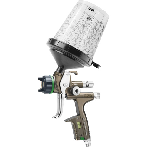 Pistolet de peinture de premi&egrave;re qualit&eacute; pour peinture automobile avec psi num&eacute;rique X5500 HVLP 1,2 I RPS D, Entr&eacute;e d'air 1/4" NPT, 15,19 pi³/min, Capacit&eacute; 0,6 L/0,9 L, 0,17 psi R.M.G. Prévention