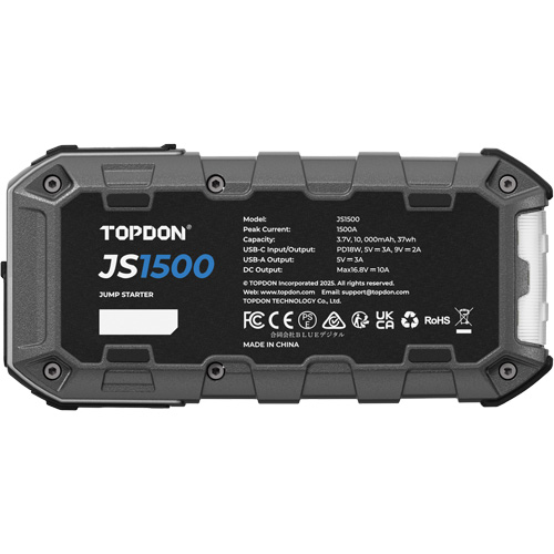 D&eacute;marreur d'appoint, survolteur, banque d'alimentation et lampe de poche JumpSurge1500 R.M.G. Prévention