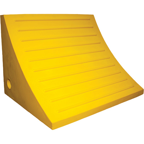 Wheel Chock, Polyurethane, Yellow, 15-1/4" W x 12-1/8" D x 10-3/4" H R.M.G. Prévention