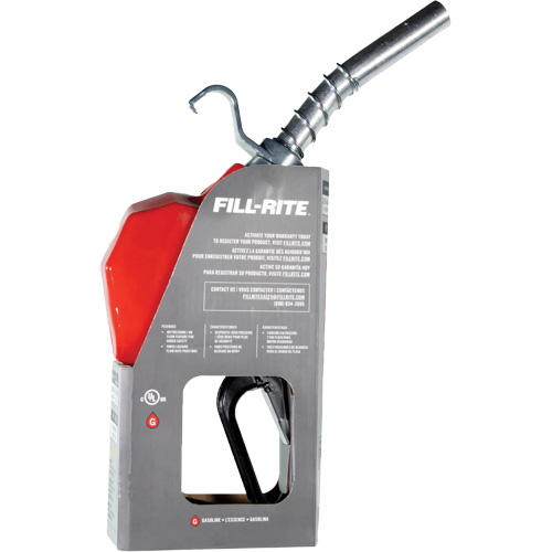 Pistolet de distribution automatique rouge pour essence R.M.G. Prévention