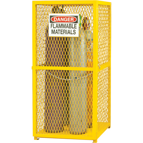 Armoire de rangement pour bouteilles &agrave; gaz, nbre de bouteilles: 9, 30" , 30" , 71-3/4" , Jaune R.M.G. Prévention