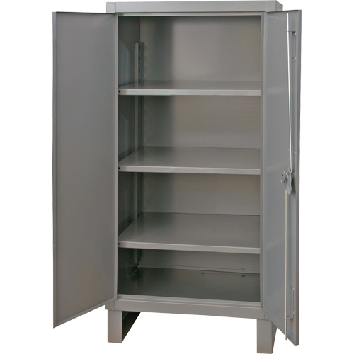 Armoire tr&egrave;s robuste, Acier, 3 Tablettes, 66" h x 36" la x 24" P, Gris R.M.G. Prévention