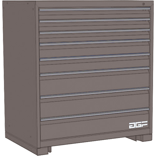 Modular Drawer Cabinet, 8 Drawers, 60" W x 24" D x 40" H, Grey R.M.G. Prévention