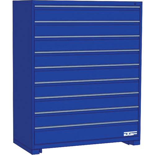 Armoire &agrave; tiroirs modulaire, 9 tiroirs, 24" la x 24" p x 60" h, Bleu R.M.G. Prévention