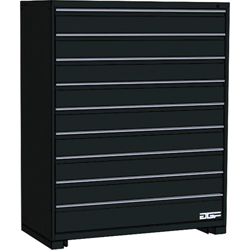 Modular Drawer Cabinet, 9 Drawers, 36" W x 24" D x 60" H, Black R.M.G. Prévention