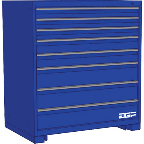 Modular Drawer Cabinet, 8 Drawers, 30" W x 24" D x 40" H, Blue R.M.G. Prévention