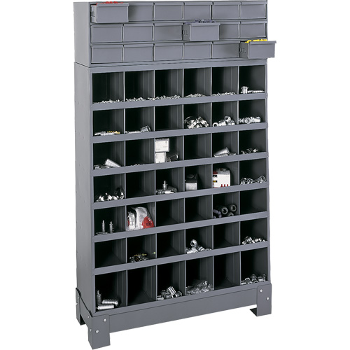 Modular Small Parts Storage Unit, Steel, 18 Drawers, 33-3/4" x 12-1/4" x 58-5/8", Grey R.M.G. Prévention