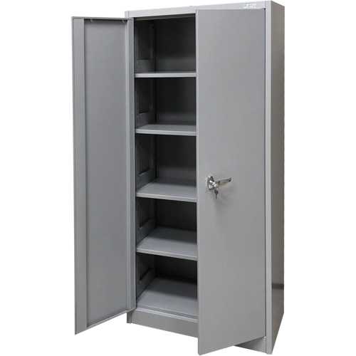Storage Cabinet, Steel, 4 Shelves, 66" H x 30" W x 15" D, Grey R.M.G. Prévention