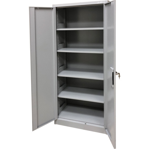 Storage Cabinet, Steel, 4 Shelves, 66" H x 30" W x 15" D, Grey R.M.G. Prévention