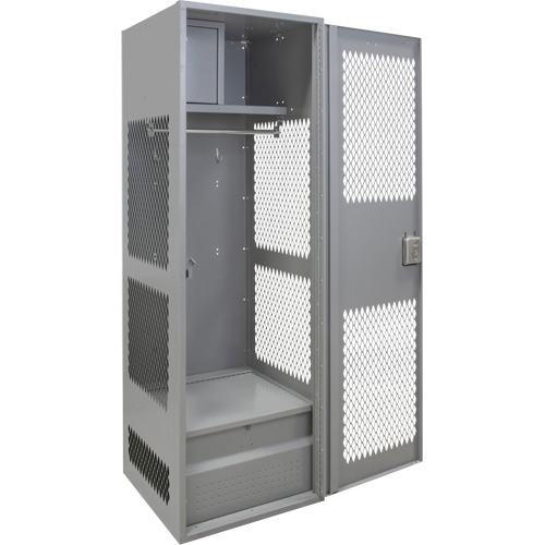 Gear Locker with Door, Steel, 24" W x 24" D x 72" H, Grey R.M.G. Prévention