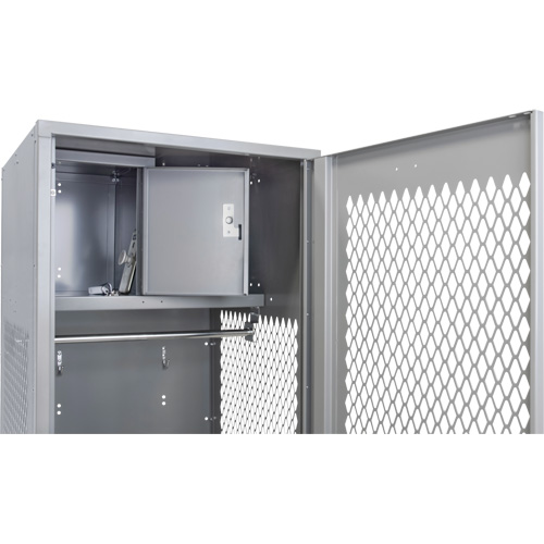 Gear Locker with Door, Steel, 24" W x 24" D x 72" H, Grey R.M.G. Prévention