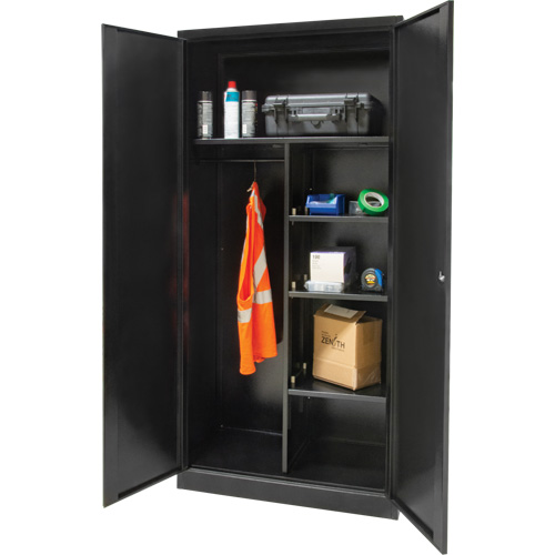 Combination Storage Cabinet, 36" W x 18" D x 72" H, Black R.M.G. Prévention