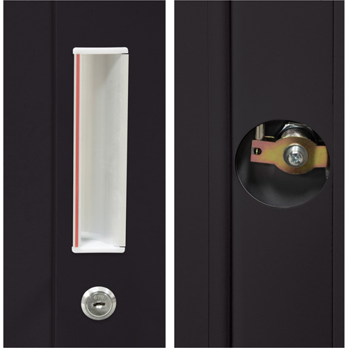 Combination Storage Cabinet, 36" W x 18" D x 72" H, Black R.M.G. Prévention