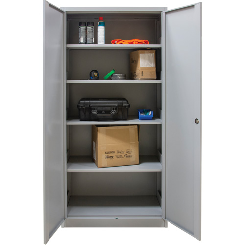 Hi-Boy Storage Cabinet, Steel, 4 Shelves, 72" H x 36" W x 18" D, Grey R.M.G. Prévention