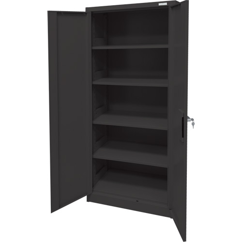 Storage Cabinet, Steel, 4 Shelves, 66" H x 30" W x 15" D, Black R.M.G. Prévention