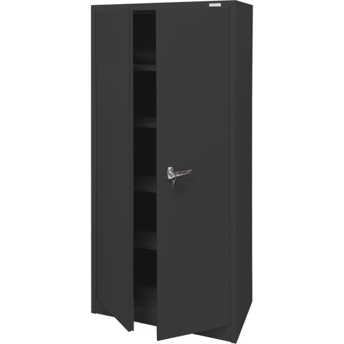 Storage Cabinet, Steel, 4 Shelves, 66" H x 30" W x 15" D, Black R.M.G. Prévention