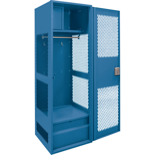 Gear Locker with Door, Steel, 24" W x 18" D x 72" H, Dark Blue R.M.G. Prévention