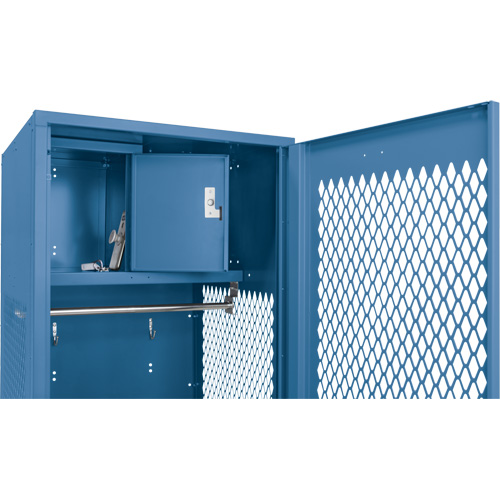 Gear Locker with Door, Steel, 24" W x 18" D x 72" H, Dark Blue R.M.G. Prévention