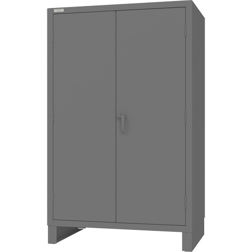 Armoire avec portes encastr&eacute;es en panneau perfor&eacute;, Acier, 4 Tablettes, 78" h x 48" la x 30" P, Gris R.M.G. Prévention