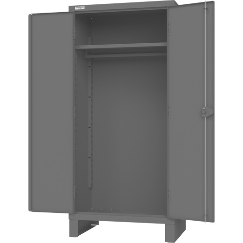 Armoire avec barre de suspension et portes encastr&eacute;es standards , Acier, 78" h x 36" la x 24" P, Gris R.M.G. Prévention