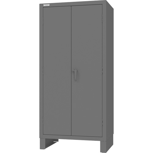 Armoire avec barre de suspension et portes encastr&eacute;es standards , Acier, 78" h x 36" la x 24" P, Gris R.M.G. Prévention