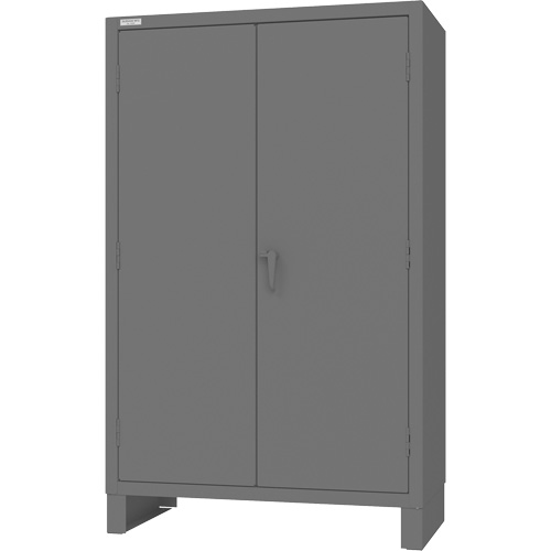 Armoire avec barre de suspension et portes encastr&eacute;es standards, Acier, 78" h x 48" la x 24" P, Gris R.M.G. Prévention