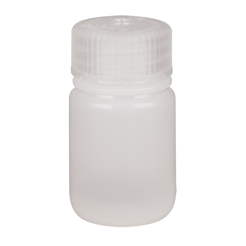 Bouteilles &agrave; large ouverture, Ronde, 1 oz, Plastique R.M.G. Prévention