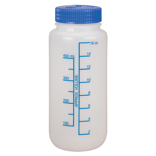 Bouteilles &agrave; large ouverture, Ronde, 16 oz, Plastique R.M.G. Prévention