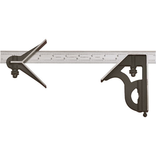&eacute;querres mixtes &agrave; t&ecirc;te carr&eacute;e & centre - S&eacute;rie No 11HC, avec t&ecirc;te en fonte, 300 mm lo, 0,5 mm Graduations, Acier, Ordinaire R.M.G. Prévention